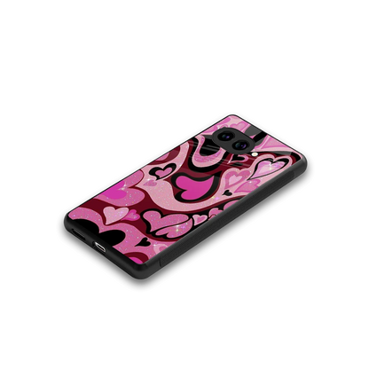 Y2K Magenta Meltdown Hearts stylish phone case for google pixel 10a | glossy glass and slim fit