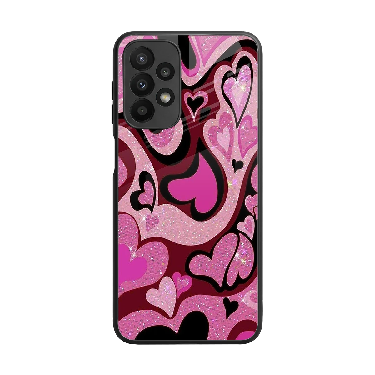 Y2K Magenta Meltdown Hearts back phone cover | glass case for samsung galaxy a23