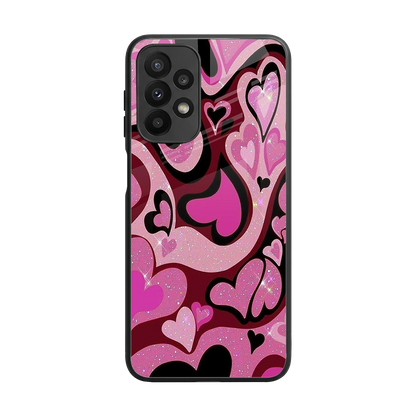Y2K Magenta Meltdown Hearts back phone cover | glass case for samsung galaxy a23