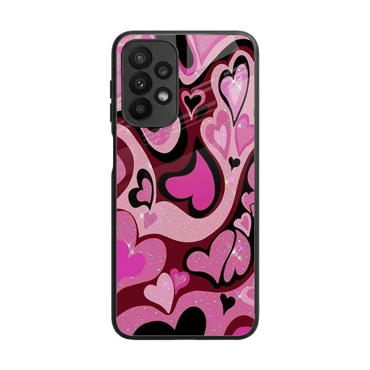 Y2K Magenta Meltdown Hearts back phone cover | glass case for samsung galaxy a23