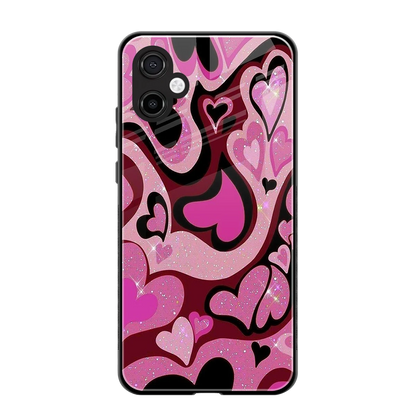 Y2K Magenta Meltdown Hearts back phone cover | glass case for samsung galaxy a06 5g