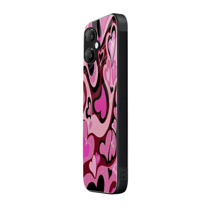 Y2K Magenta Meltdown Hearts samsung galaxy a06 5g mobile cover | shockproof glass phone case