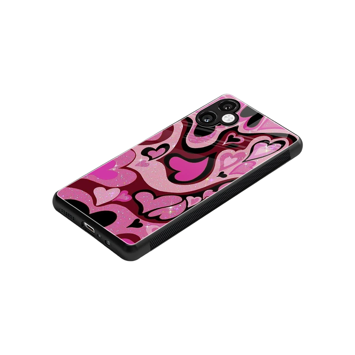 Y2K Magenta Meltdown Hearts stylish phone case for samsung galaxy a06 5g | glossy glass and slim fit