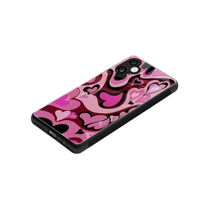 Y2K Magenta Meltdown Hearts stylish phone case for samsung galaxy a06 5g | glossy glass and slim fit