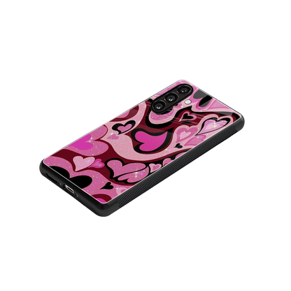 Y2K Magenta Meltdown Hearts stylish phone case for samsung galaxy a55 5g | glossy glass and slim fit