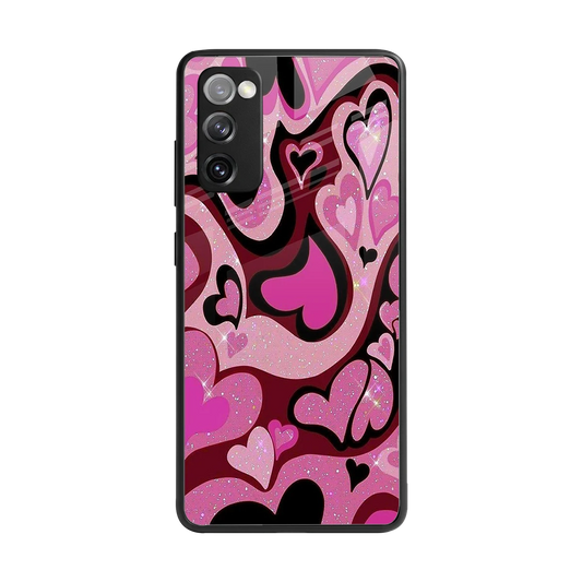 Y2K Magenta Meltdown Hearts back phone cover | glass case for samsung galaxy s20 fe