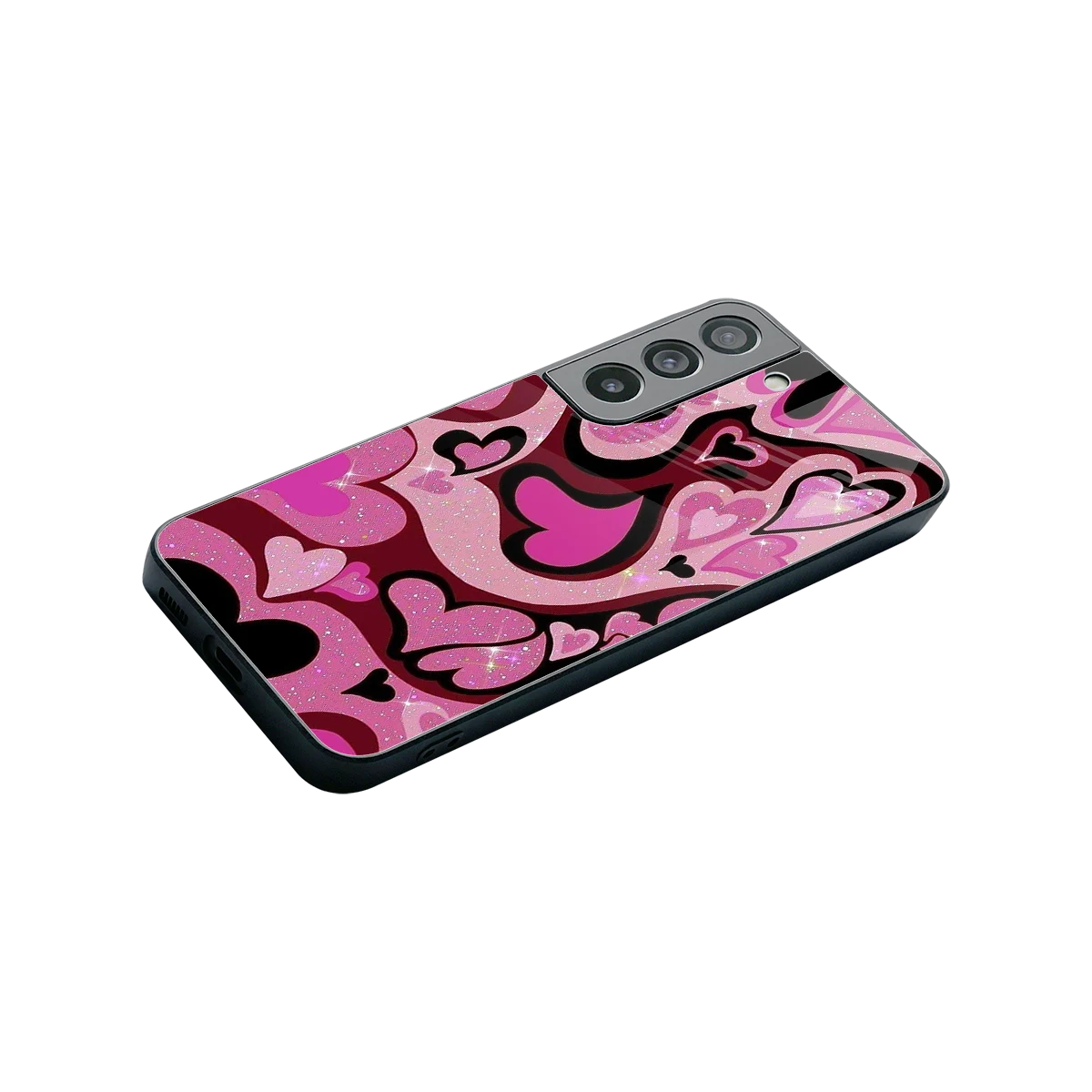Y2K Magenta Meltdown Hearts stylish phone case for samsung galaxy s22 | glossy glass and slim fit