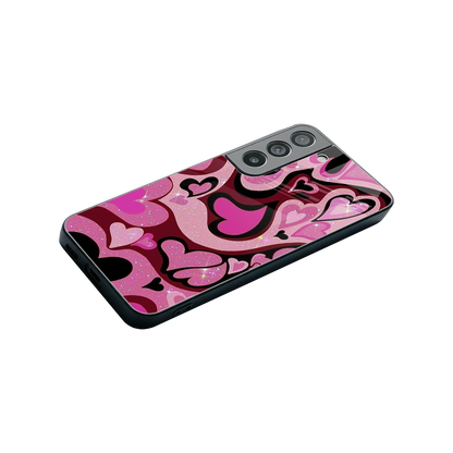 Y2K Magenta Meltdown Hearts stylish phone case for samsung galaxy s22 | glossy glass and slim fit