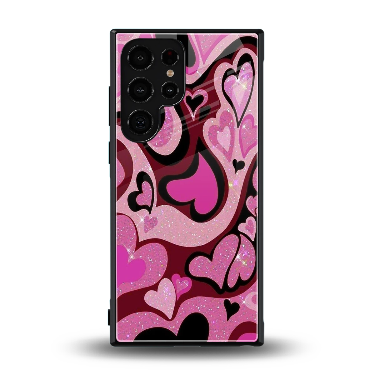 Y2K Magenta Meltdown Hearts back phone cover | glass case for samsung galaxy s24 ultra