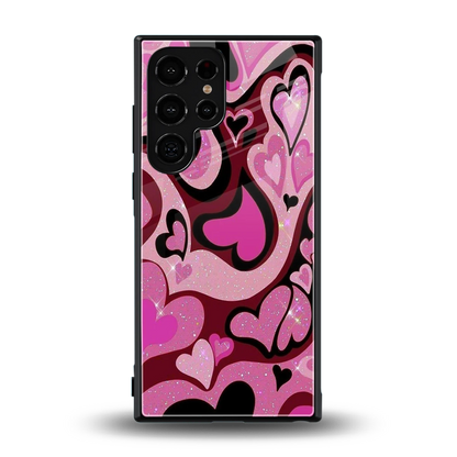 Y2K Magenta Meltdown Hearts back phone cover | glass case for samsung galaxy s24 ultra