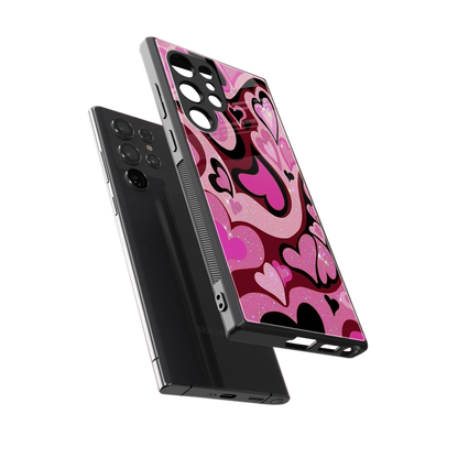 Y2K Magenta Meltdown Hearts sleek samsung galaxy s24 ultra cover with tempered glass back and TPU edges