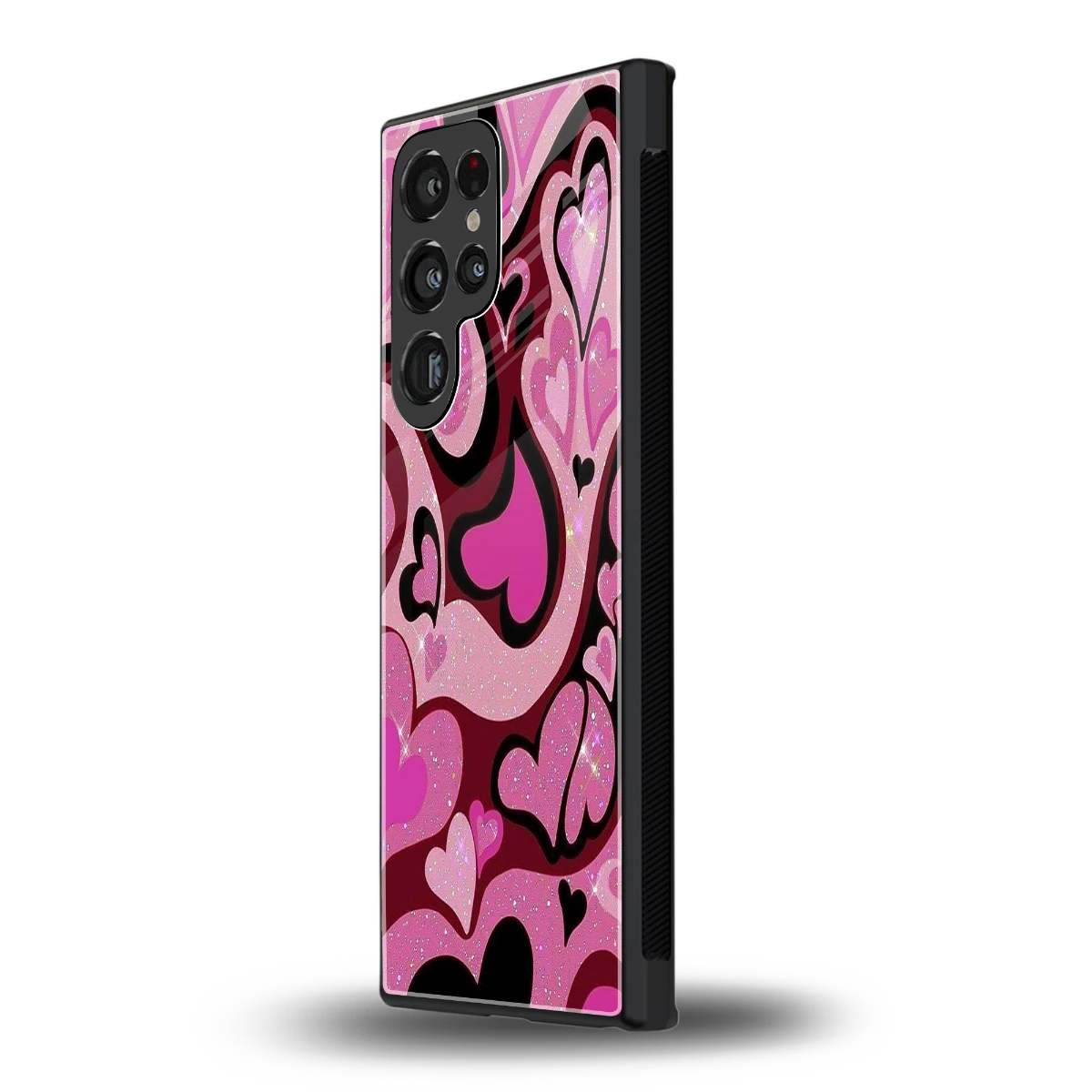 Y2K Magenta Meltdown Hearts samsung galaxy s24 ultra mobile cover | shockproof glass phone case