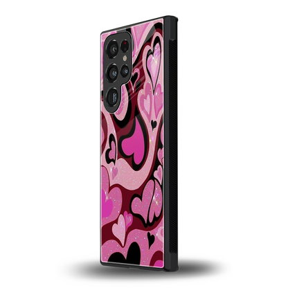 Y2K Magenta Meltdown Hearts samsung galaxy s24 ultra mobile cover | shockproof glass phone case