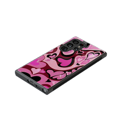 Y2K Magenta Meltdown Hearts stylish phone case for samsung galaxy s24 ultra | glossy glass and slim fit