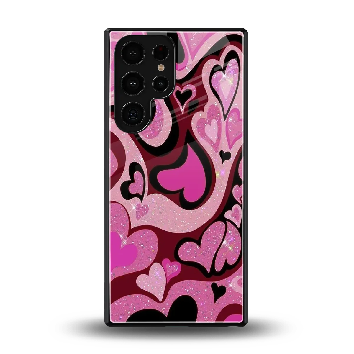 Y2K Magenta Meltdown Hearts back phone cover | glass case for samsung galaxy s25 ultra