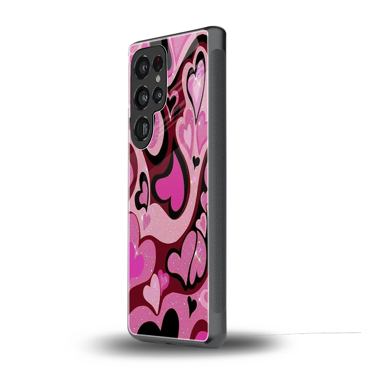 Y2K Magenta Meltdown Hearts samsung galaxy s25 ultra mobile cover | shockproof glass phone case