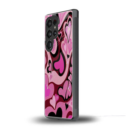 Y2K Magenta Meltdown Hearts samsung galaxy s25 ultra mobile cover | shockproof glass phone case