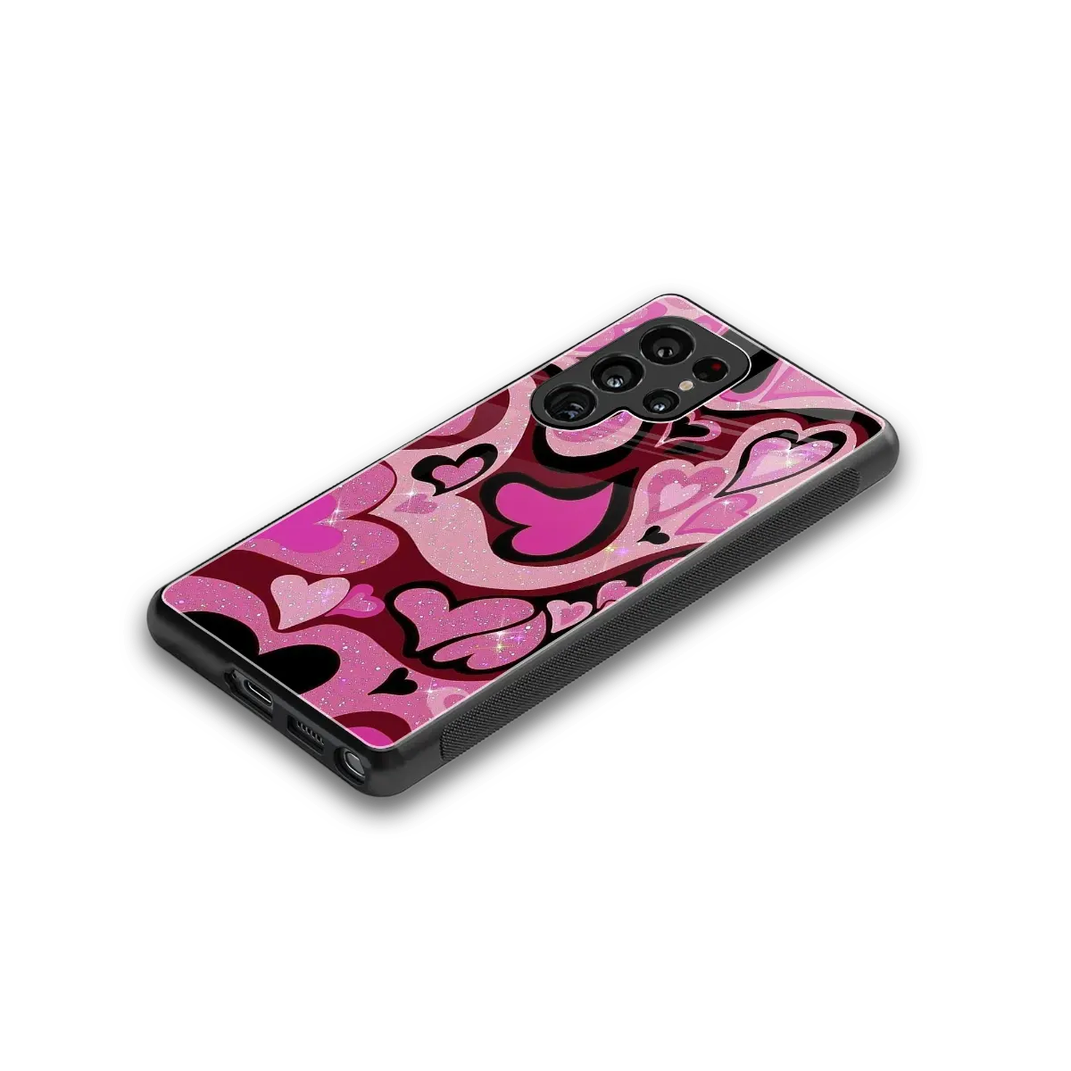 Y2K Magenta Meltdown Hearts stylish phone case for samsung galaxy s25 ultra | glossy glass and slim fit