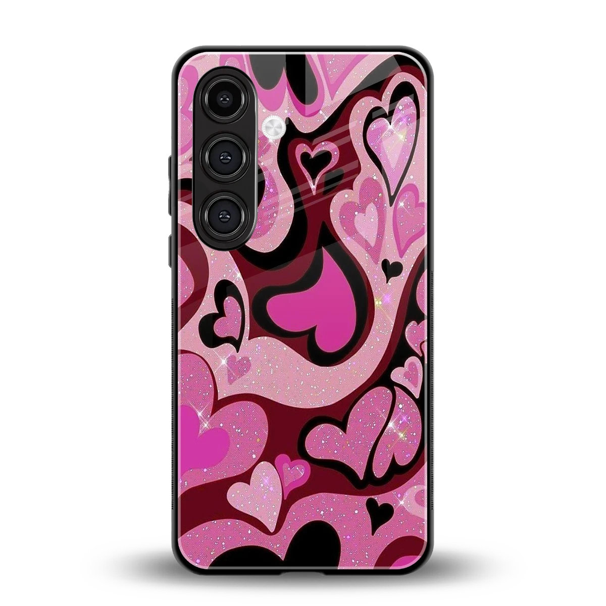 Y2K Magenta Meltdown Hearts back phone cover | glass case for samsung galaxy s24