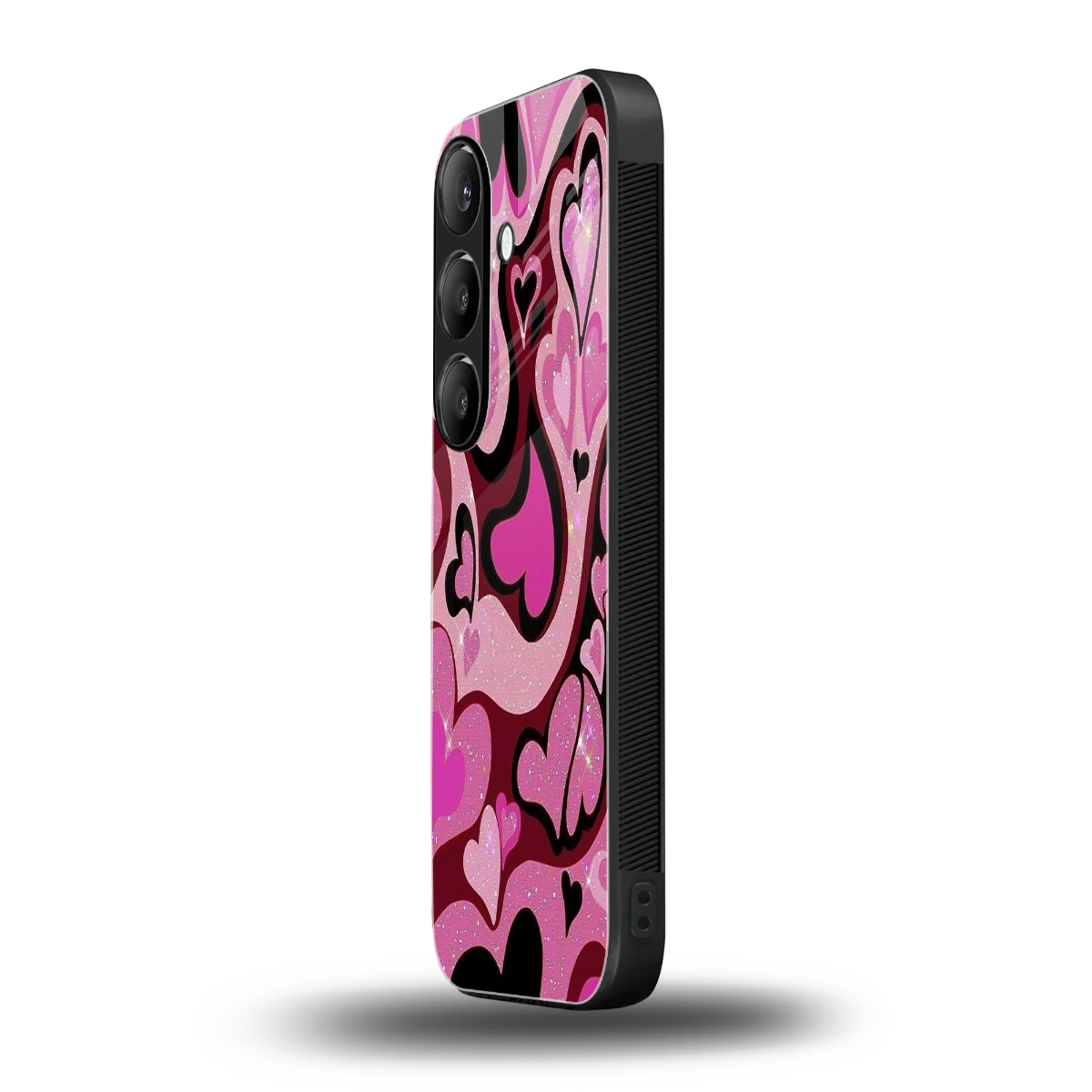 Y2K Magenta Meltdown Hearts samsung galaxy s24 mobile cover | shockproof glass phone case