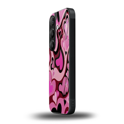 Y2K Magenta Meltdown Hearts samsung galaxy s24 mobile cover | shockproof glass phone case