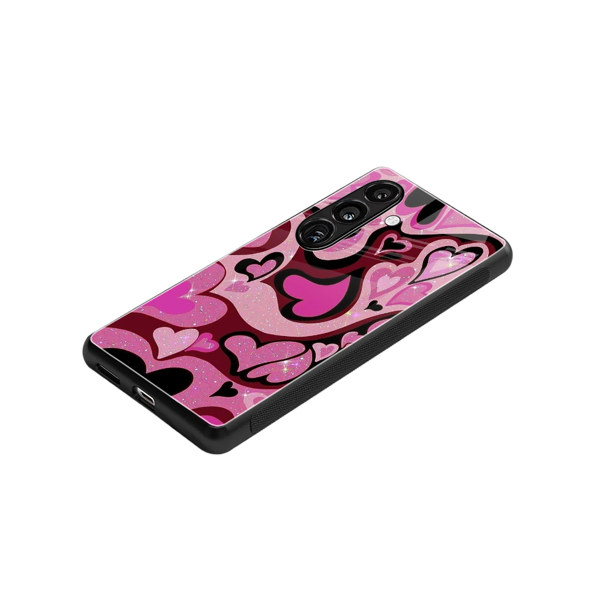 Y2K Magenta Meltdown Hearts stylish phone case for samsung galaxy s24 | glossy glass and slim fit