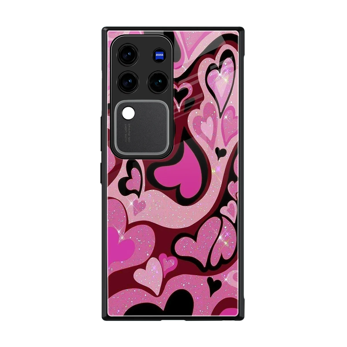 Y2K Magenta Meltdown Hearts back phone cover | glass case forvivo v30 pro