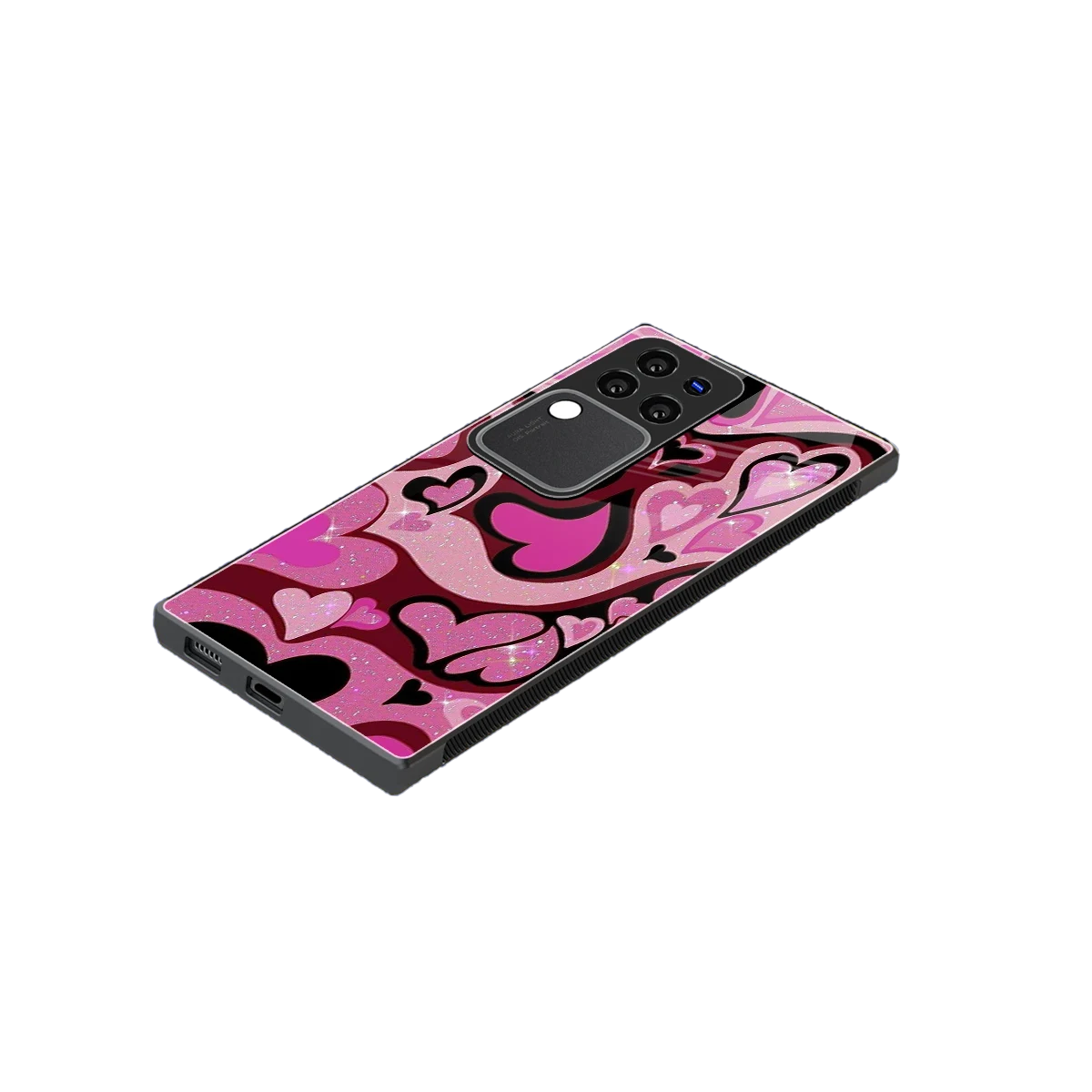 Y2K Magenta Meltdown Hearts stylish phone case forvivo v30 pro | glossy glass and slim fit