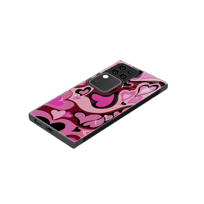 Y2K Magenta Meltdown Hearts stylish phone case forvivo v30 pro | glossy glass and slim fit