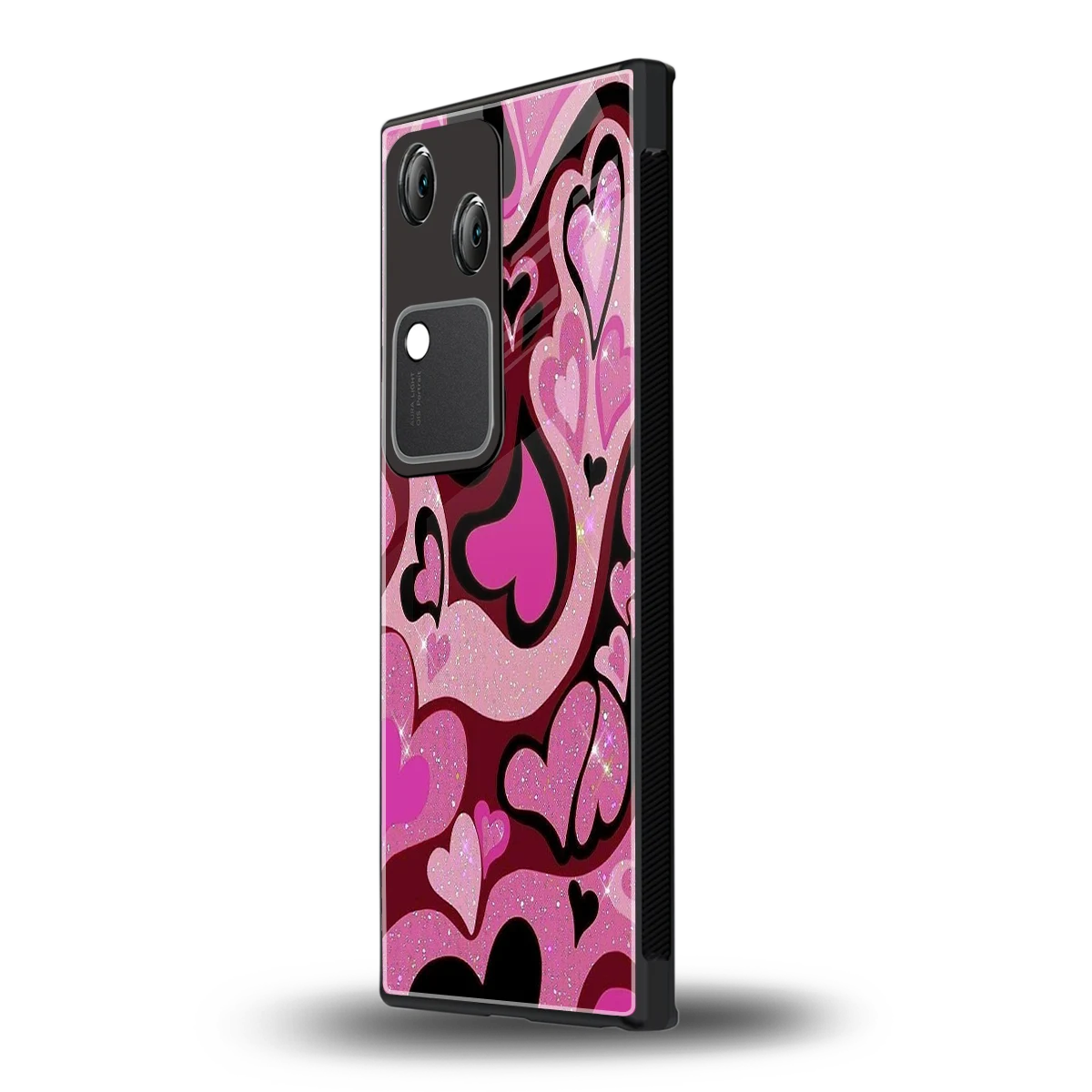 Y2K Magenta Meltdown Hearts vivo v30 mobile cover | shockproof glass phone case