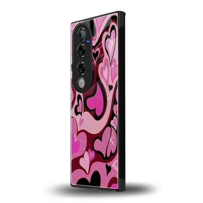 Y2K Magenta Meltdown Hearts vivo v40 pro mobile cover | shockproof glass phone case