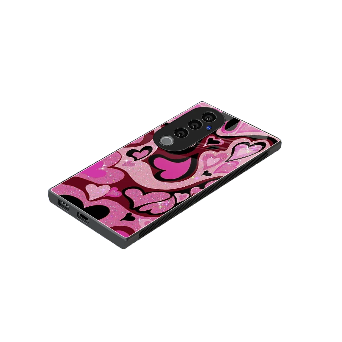 Y2K Magenta Meltdown Hearts stylish phone case for vivo v40 pro | glossy glass and slim fit
