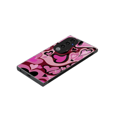 Y2K Magenta Meltdown Hearts stylish phone case for vivo v40 pro | glossy glass and slim fit