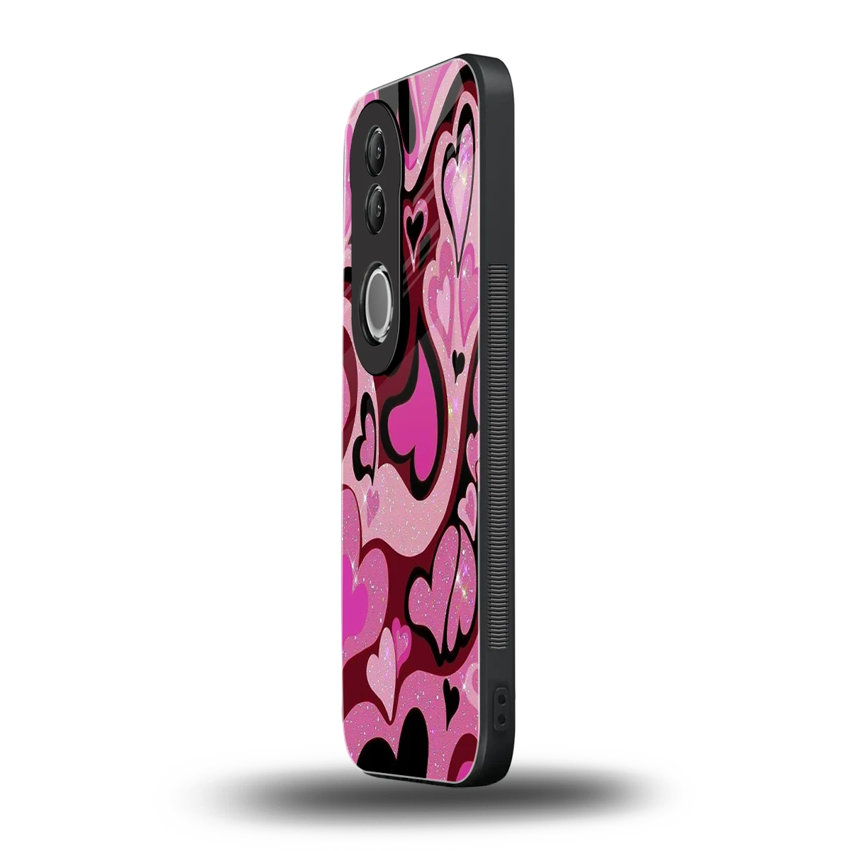 Y2K Magenta Meltdown Hearts vivo v50 mobile cover | shockproof glass phone case