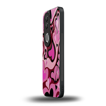 Y2K Magenta Meltdown Hearts vivo v50 mobile cover | shockproof glass phone case