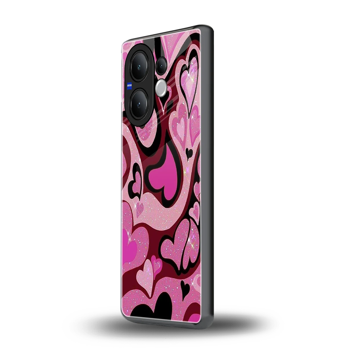 Y2K Magenta Meltdown Hearts vivo v60 mobile cover | shockproof glass phone case