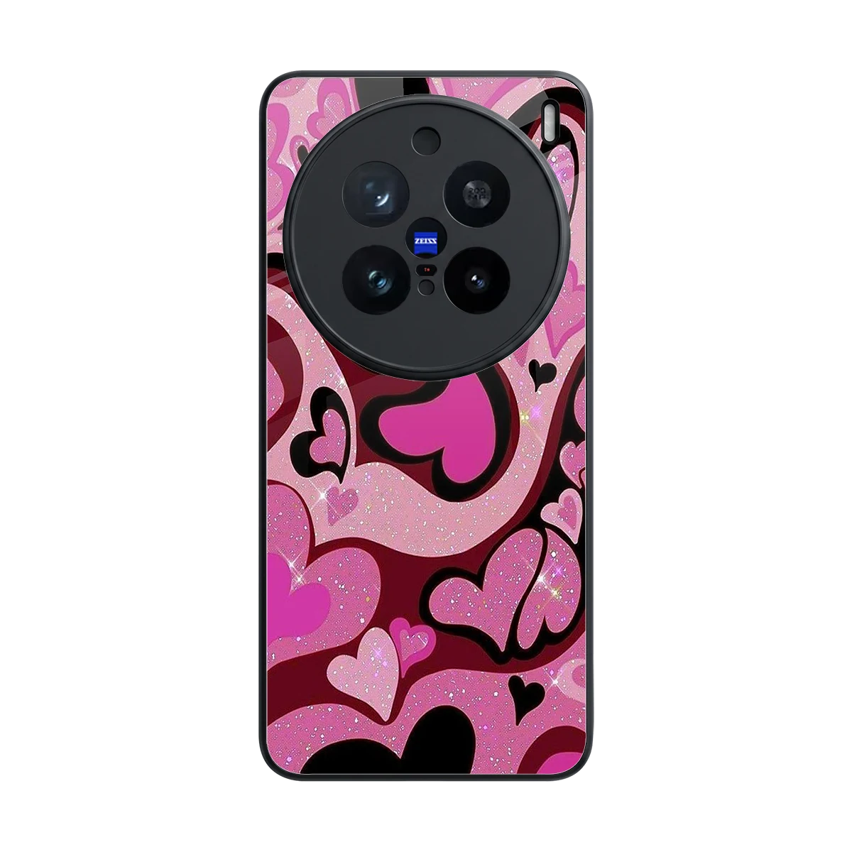 Y2K Magenta Meltdown Hearts back phone cover | glass case for vivo x200 pro