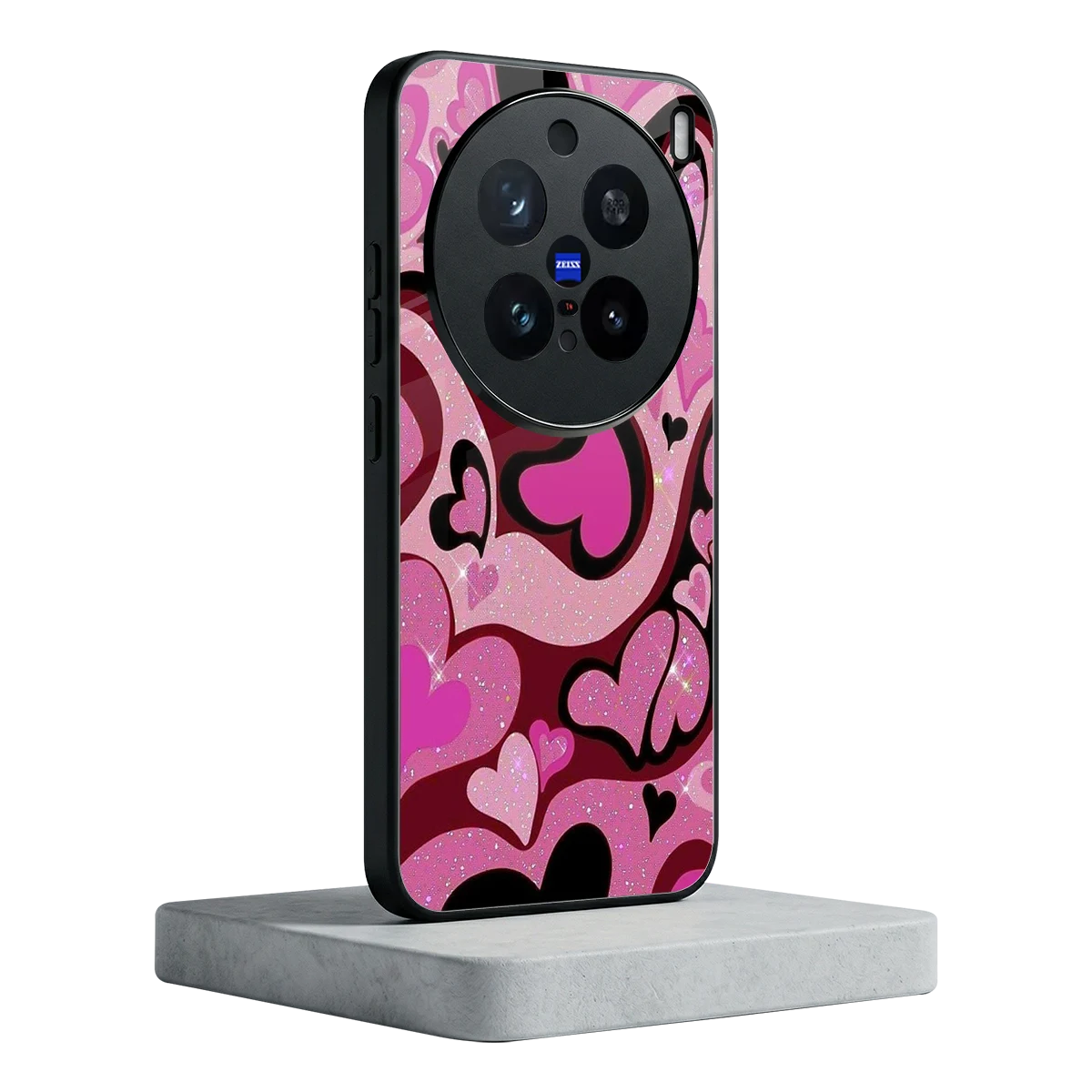 Y2K Magenta Meltdown Hearts vivo x200 pro mobile cover | shockproof glass phone case