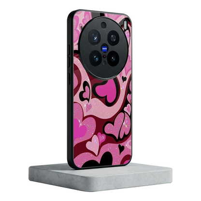 Y2K Magenta Meltdown Hearts vivo x200 pro mobile cover | shockproof glass phone case