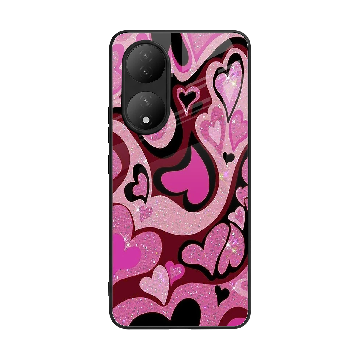 Y2K Magenta Meltdown Hearts back phone cover | glass case for Vivo-y100