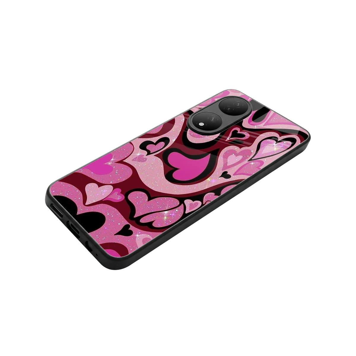 Y2K Magenta Meltdown Hearts stylish phone case for Vivo-y100 | glossy glass and slim fit