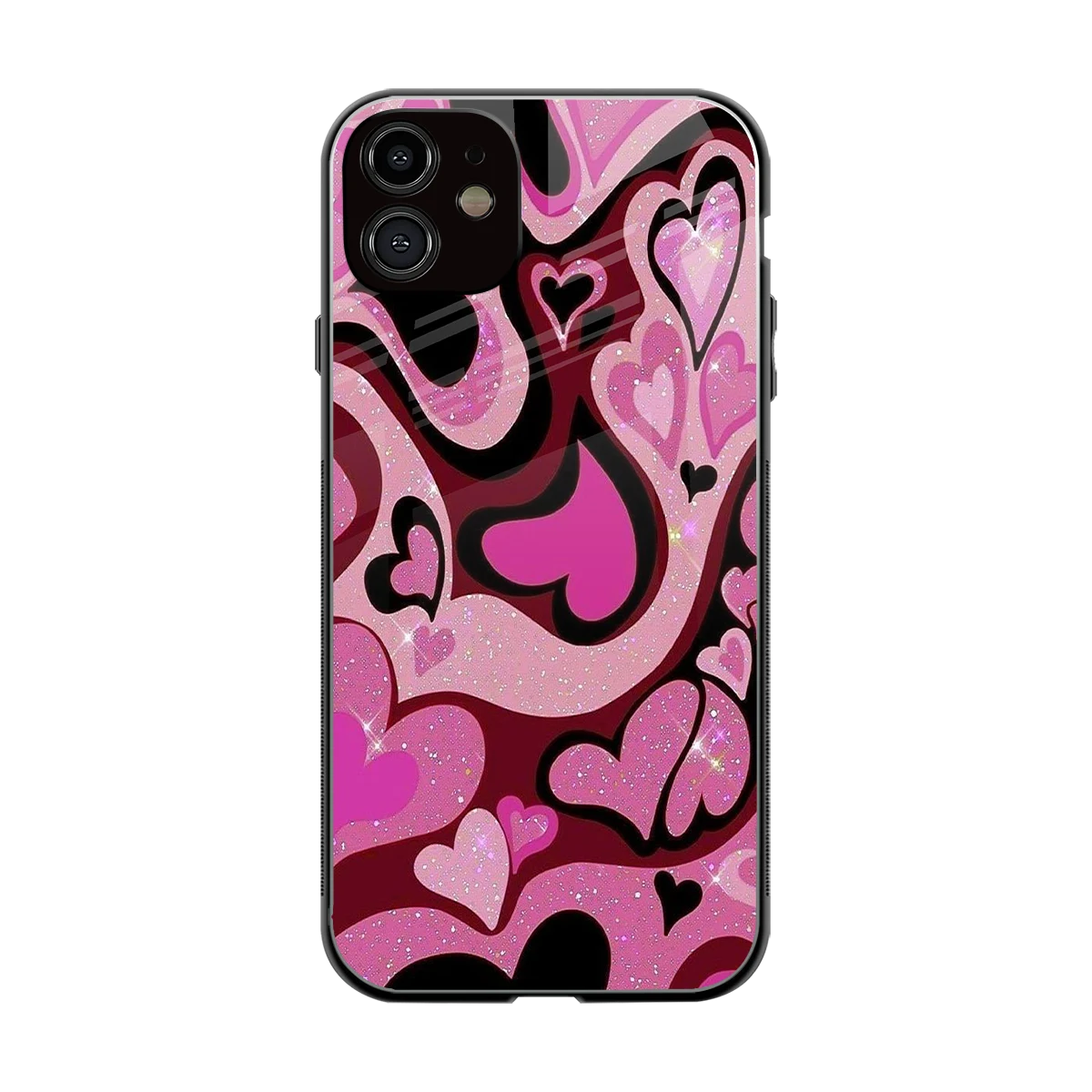 Y2K Magenta Meltdown Hearts back phone cover | glass case for iphone 11