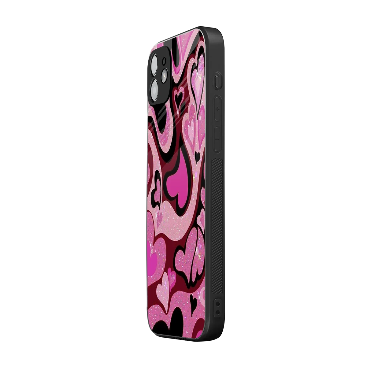 Y2K Magenta Meltdown Hearts iphone 11 mobile cover | shockproof glass phone case