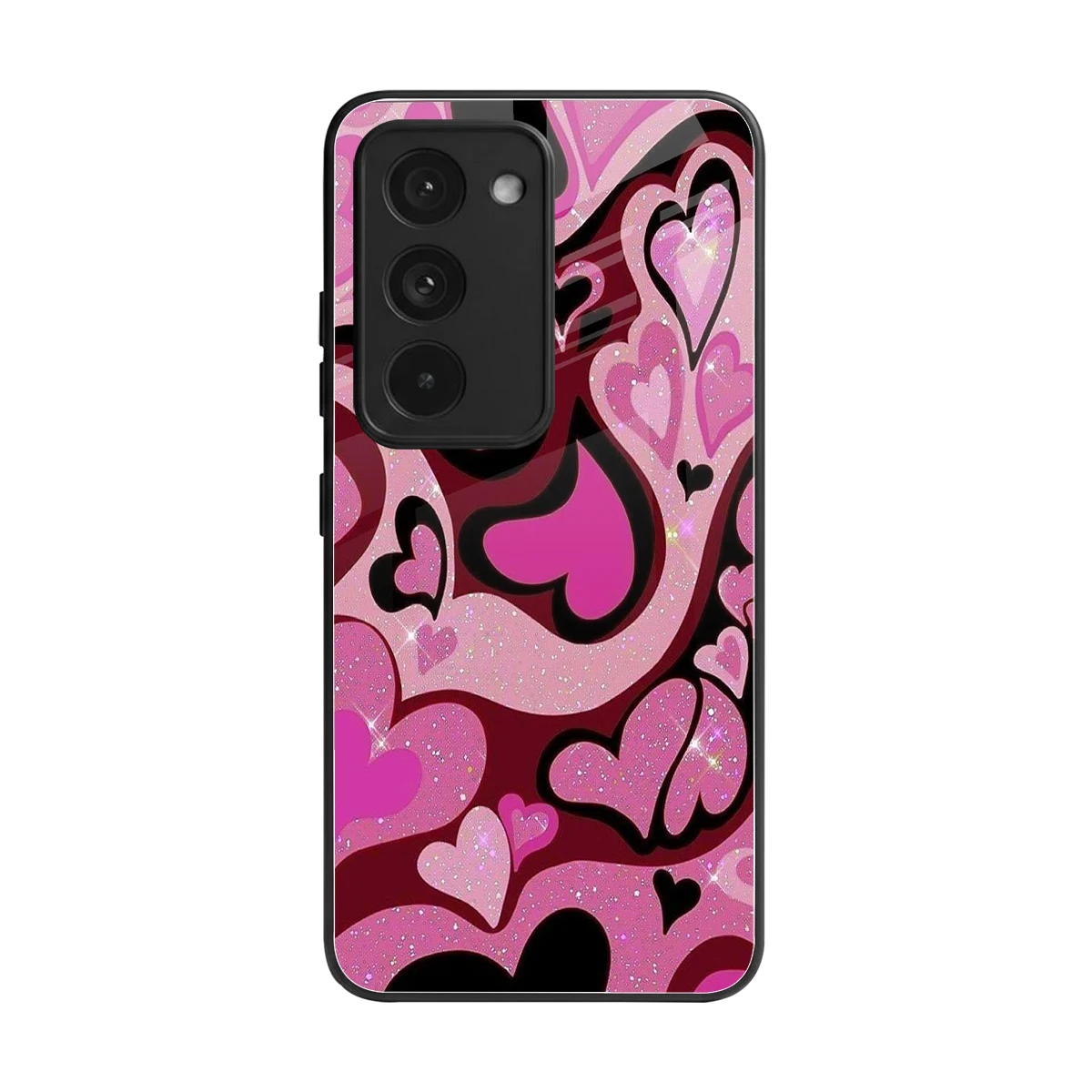 Y2K Magenta Meltdown Hearts back phone cover | glass case for redmi 15 5g