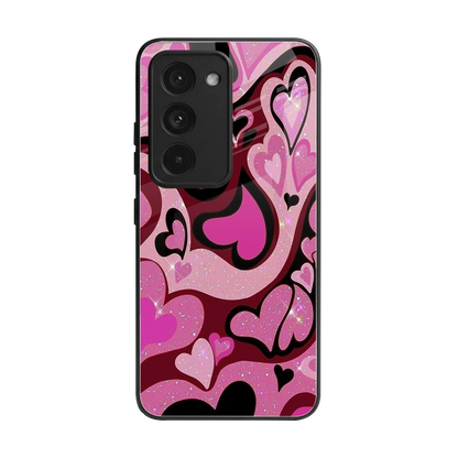 Y2K Magenta Meltdown Hearts back phone cover | glass case for redmi 15 5g