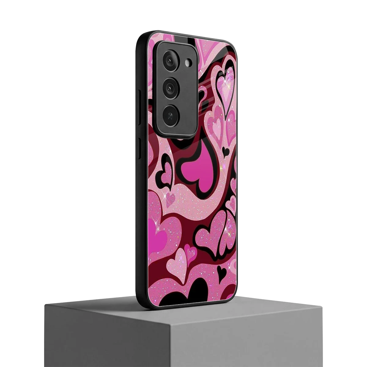 Y2K Magenta Meltdown Hearts redmi 15 5g mobile cover | shockproof glass phone case
