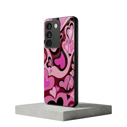 Y2K Magenta Meltdown Hearts vivo y200 5g mobile cover | shockproof glass phone case