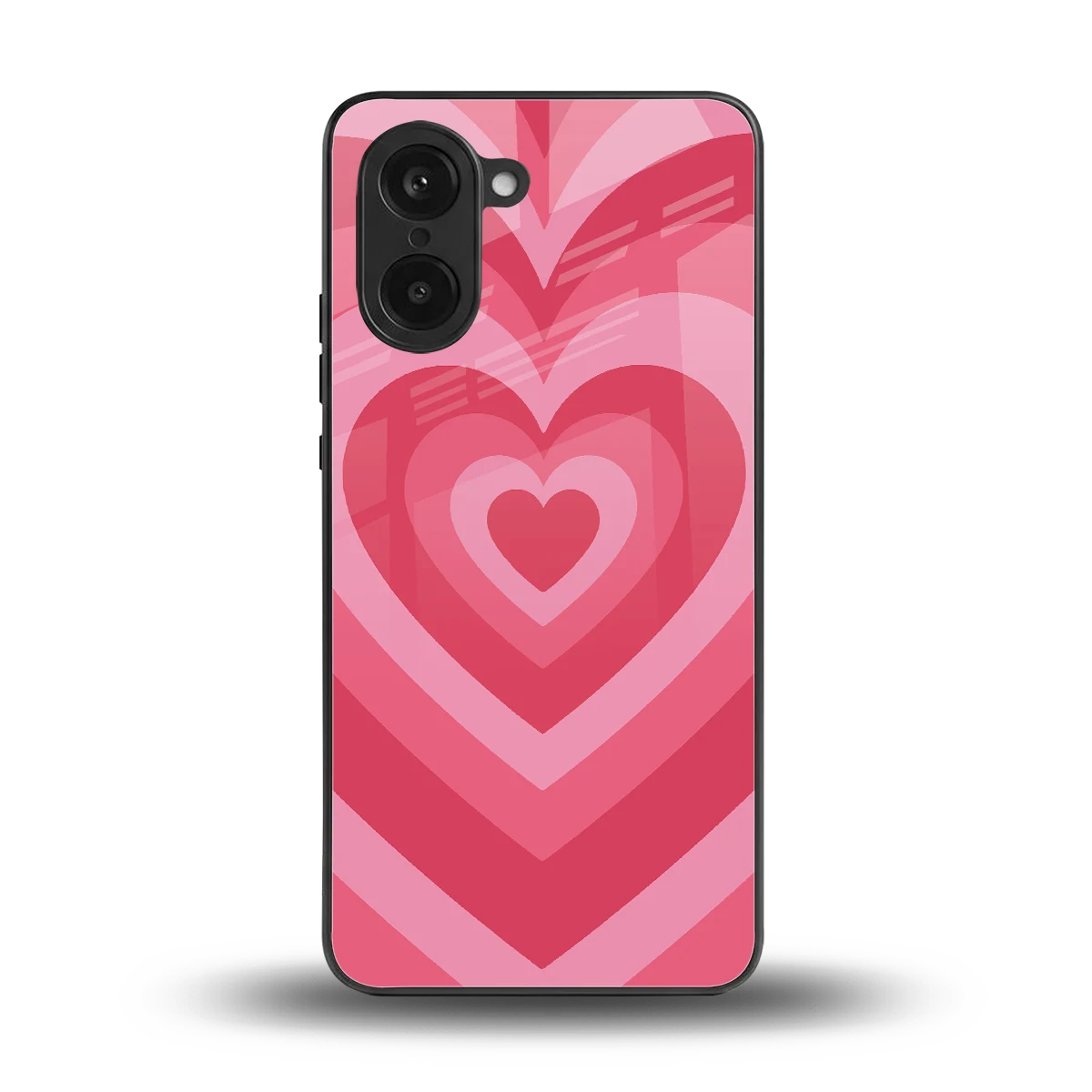 Y2K Pink Hearts back phone cover | glass case for oneplus nord ce5 5g