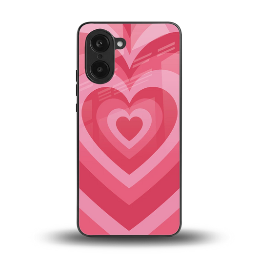 Y2K Pink Hearts back phone cover | glass case for oneplus nord ce5 5g