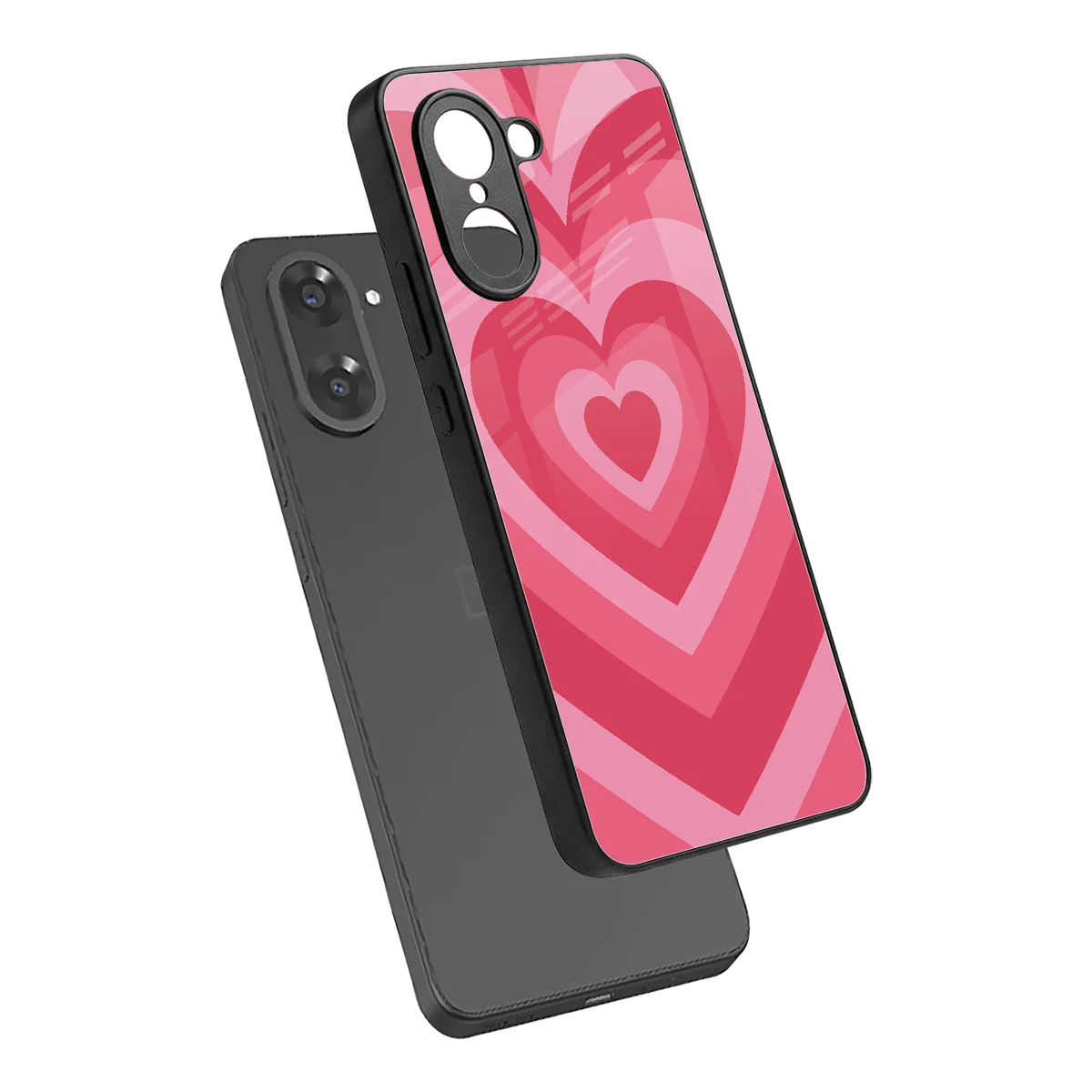 Y2K Pink Hearts sleek oneplus nord ce5 5g cover with tempered glass back and TPU edges